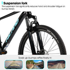 HILAND 26 Zoll Mountainbike aus Aluminiumlegierung für Damen und Herren, 21-Gang-Fahrrad mit mechanischen Scheibenbremsen, Federgabel