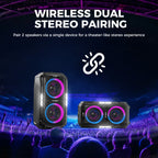 W-KING 250W PEAK Großer Bluetooth Lautsprecher Lauteste/Massive 120dB/12 Custom Bass, V5.3 Big Party Boombox Tragbarer Kabelloser Lautsprecher