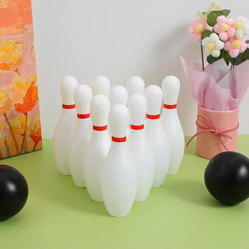Kinder Bowling Set Familie Indoor Ball Partyspiel Sportspielzeug Bälle Pins Bowling Spielzeug Plastik Lustiges Bowling Set Kinderspiel TMZ