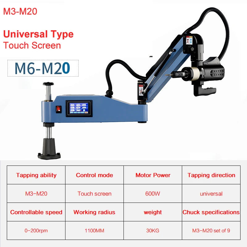 M3-M36 220V CNC Universal-Servogewindeschneidmaschine Elektrisches Gewindebohrwerkzeug Stahl Aluminium Kraftbohren