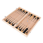 3-in-1 Holz-Schach-Backgammon-Dame-Reisespiele Schachspiel Brett Dame Unterhaltung Weihnachtsgeschenk
