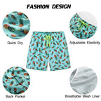 DATIFER Sommer Neue Mode Polyester Herren Shorts Strand Schnell Trocknend Bedruckte Badeshorts Übergröße Mesh-Futter Surf-Fitnessshorts Herren