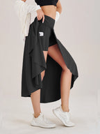 Sommer Damen Golf Tennis Tanz Fitness Lange Röcke Schnell Trocknend Einfarbige Damen Unterfütterung Hohe Taille Lange Röcke Shorts