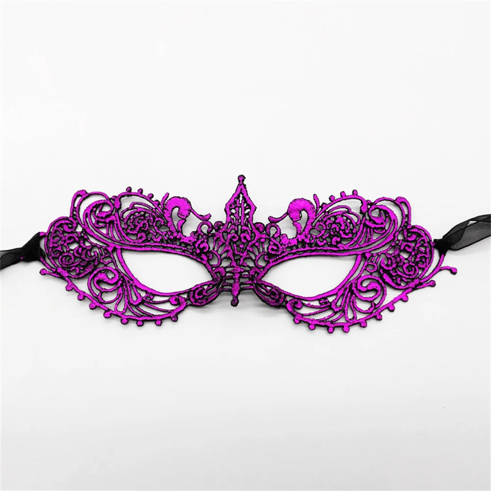 Neue Damen Hollow Lace Gesichtsmaske Maskerade Sexy Cosplay Abschlussball Party Requisiten Kostüm Maske Nachtclub Halloween Schwarze Augenmaske