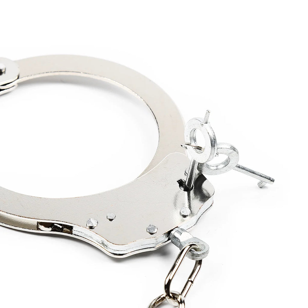 DUTRIEUX Edelstahl Handschellen BDSM Fesselset Verstellbare Metallfußfesseln Kette Fetisch Fesseln Sexspielzeug für Paare