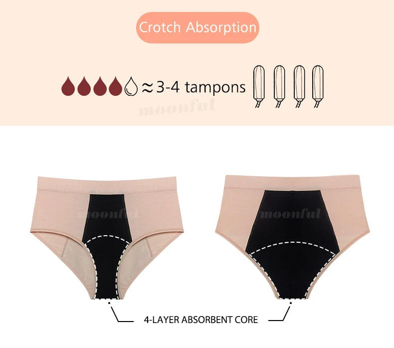 3 Stk./Set Menstruationshöschen Damen sehr starke Blutung Menstruationsunterwäsche High Waist Auslaufsicher Period Panties für Mädchen Set