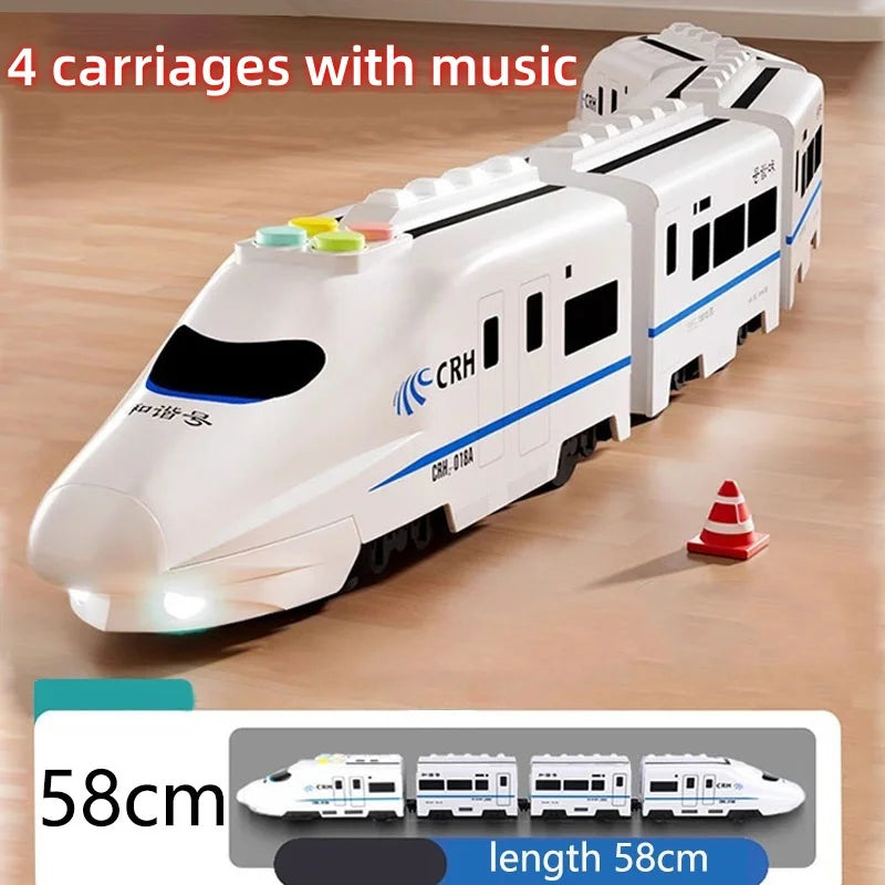 Spielzeug-Elektrozug "Bullet Train" – Batteriebetriebene Aktionslokomotive, Hochgeschwindigkeitsfahrzeug mit Zuggeräusch und Licht, Geschenk für Kinder