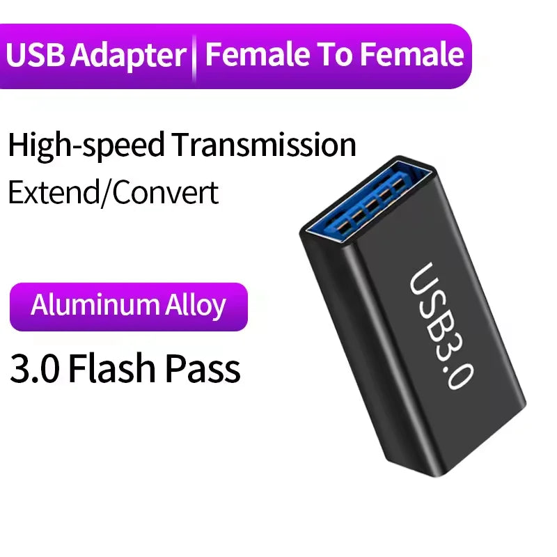 NNBILI USB3.0 Male to Female Right Angle Extension Adapter USB Upward Elbow 90 Degree Adapter 10Gbps For Laptop PC Connector
