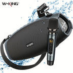 W-KING (120W PEAK)70W Tragbare laute Bluetooth-Lautsprecher mit kabellosem Mikrofon, wasserdichte kabellose Outdoor-Bluetooth-Lautsprecher