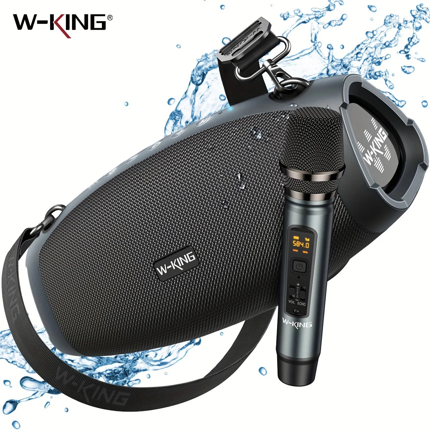 W-KING (120W PEAK)70W Tragbare laute Bluetooth-Lautsprecher mit kabellosem Mikrofon, wasserdichte kabellose Outdoor-Bluetooth-Lautsprecher Hauptbild