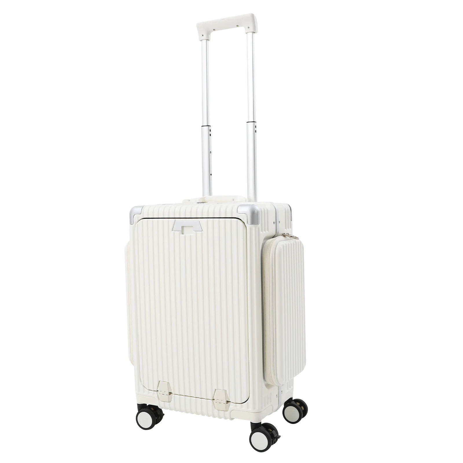 Moderner 20-Zoll PC-Gepäckkoffer, Aluminiumlegierung, Hartschale, Reisekoffer mit 4 Rollen, 3-Öffnungs-Struktur für Reisen