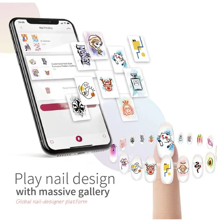 Smarter 3D Mobiler Nageldrucker M1 Muster Digitaler Nagelkunst-Drucker DIY Tragbares H1 Nagelkunst-Gerät Vom Telefon