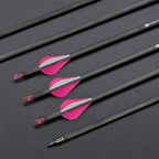 Toparchery Archery Pure Carbon Arrows, Brazier Feather, Spine 300/350/400 Outdoor Hunting Shooting Recurve Bow Arrow Accessories