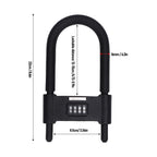 Bike U Lock 4 Digit Combination Padlock Heavy Duty Anti Theft U Lock with Adjustable Shackle for Glass Door Gate Shed Fence