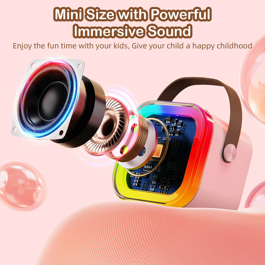 Viel Spaß mit der Party-Portable 2-teiligen Bluetooth Karaoke Maschine mit 5.3PA Lautsprechersystem, kabellosen Mikrofonen für Home Entertainment