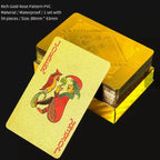 Brandneues 54-teiliges schwarz-goldenes Plastik-Spielkarten-Foliensatz Poker Magic Tool Party Tabletop Spiel