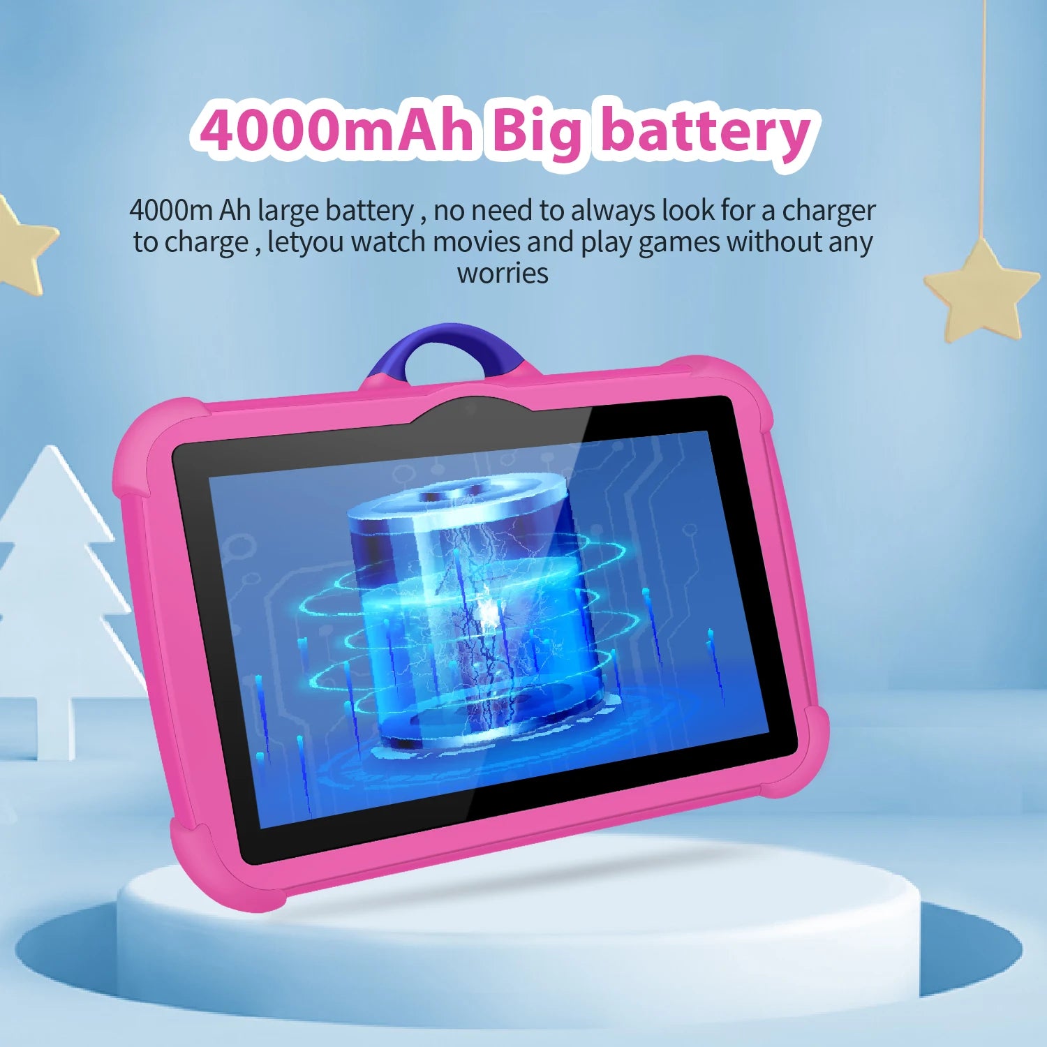 Neues Cartoon-Muster Kinder-Tablet 7 Zoll Quad-Core 4GB RAM 64GB ROM Android Lernspiele Tablets Kindergeschenke