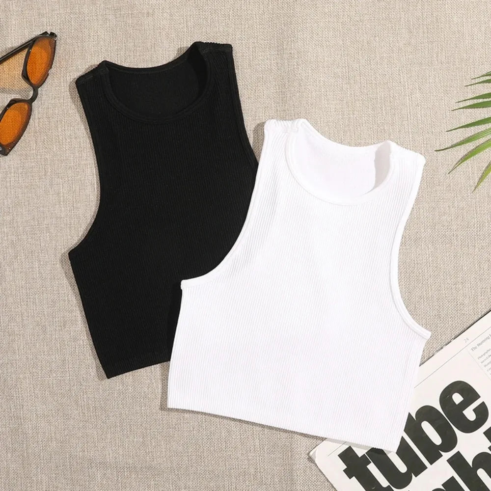 Yoga-Top – Damen-Sportbekleidung – Schwarz-weiß gestreiftes Design – Kurzärmliges Oberteil – Nahtlose Verarbeitung – Streetwear