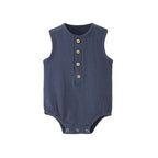 Sommerfester Strampler für Neugeborene aus 100 % Baumwolle und Leinen, ärmelloser Overall für Jungen und Mädchen, weich, hautfreundlich, dünn, bequem