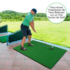 Golfschlagmatte, Reel Feel Golf-Übungsmatte mit Kunstrasen und 2 Tee-Positionen, 3 Gummi-Tees enthalten, Golf Putting