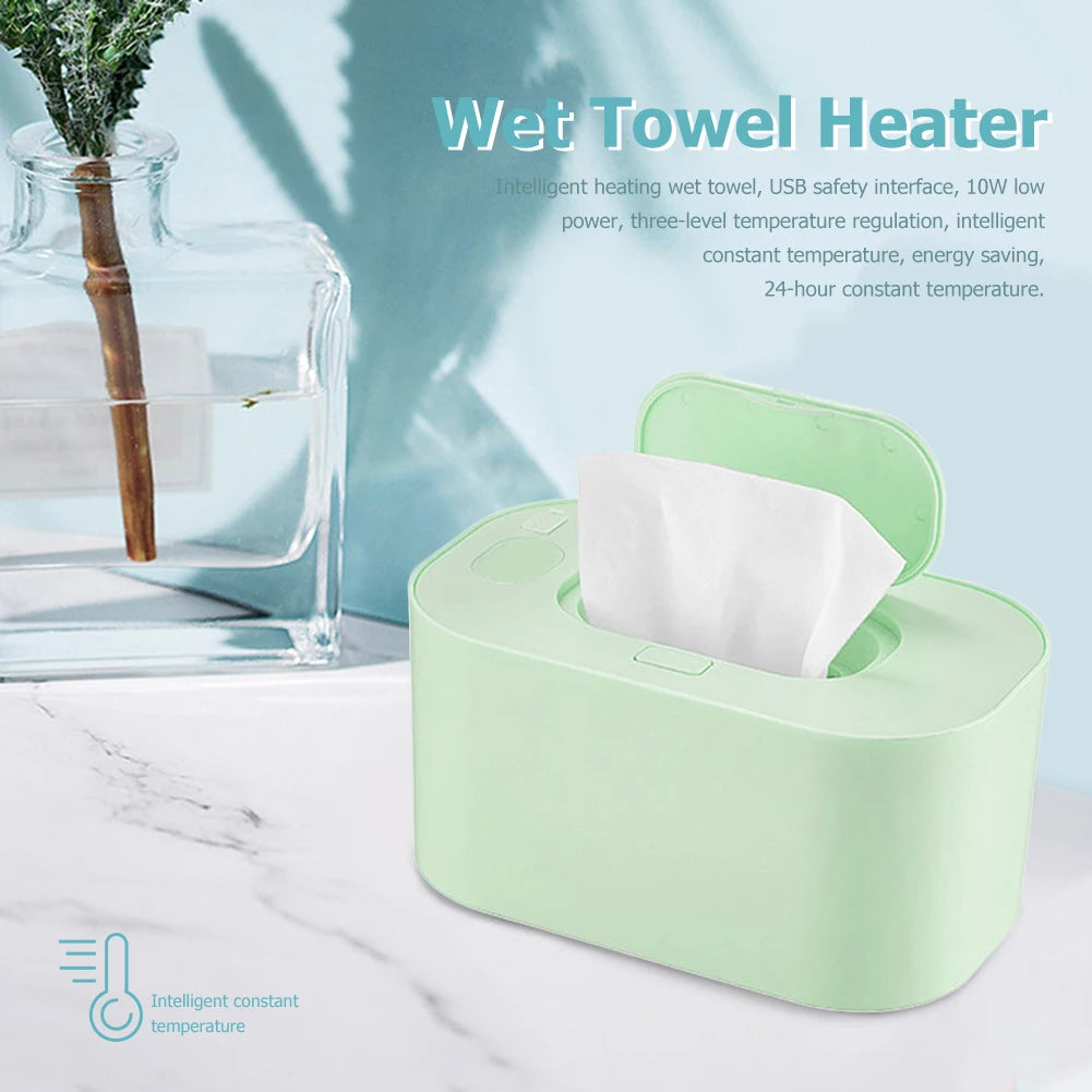 Tragbarer Baby-Feuchttücherwärmer Thermischer USB-Lade-Wickeltuchspender Warmer Wickeltuchwärmer Heizbox für Zuhause