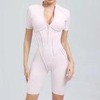 Damen-Trainingsanzug Fitness-Workout Sportkleidung Outfit Reißverschluss-Jumpsuit Yoga Fitness Overall Set Offene Rücken Bodysuits Anzug für Damen