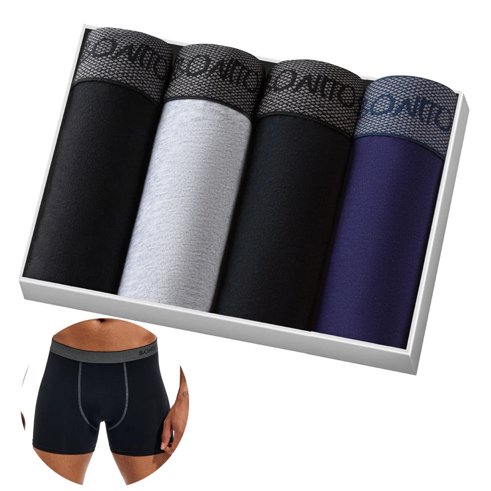 4 Stück Boxershorts Herrenslips Homme Unterhosen Boxershorts Unterwäsche für Männer Baumwolle Herren-Paar Sexy Set Calecon Lot Soft Box