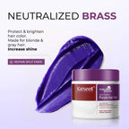 Karseell Lila Haarmaske 100ml/500ml Professionell neutralisiert messingfarbene Gelbtöne für blondes, silbernes, graues und gesträhntes Haar