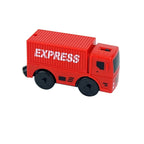 Magnetischer elektrischer Zug Lokomotive Holzeisenbahn Schlitz Diecast Eisenbahn mit zwei Waggons Zug Holz Kinderspielzeug Biro Leduo Strecke