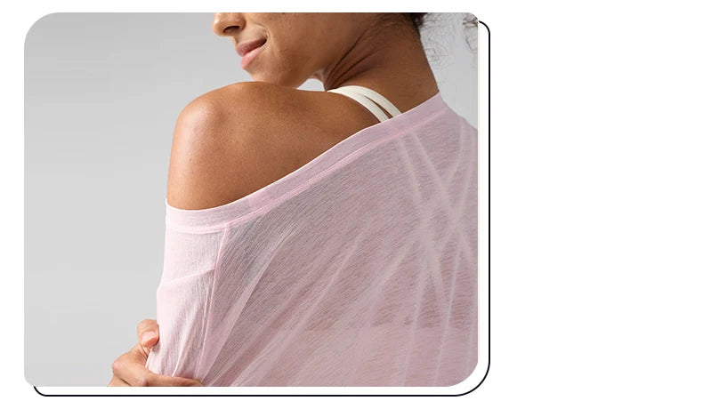 Mode Damen Atmungsaktive Lockere Schnelltrocknende Langarm Yoga Shirts Schlankmachende Seitenschlitze Freizeit Laufen Fitness Radfahren Oberteile