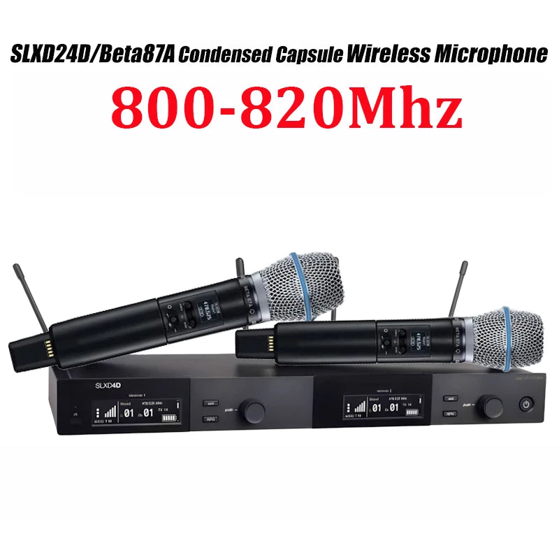 SLXD Mikrofon 500/600/800MHz Drahtloses Mikrofonsystem 4-Pin Headset KSM8/Beta58 Professionelles Audio-Equipment für Bühne Karaoke