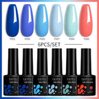 LILYCUTE 7ML 6PCS Neon Gel Nagellack Set fluoreszierend Farbwechsel Semi Permanent Soak Off Maniküre-Kit Nail Art Gel