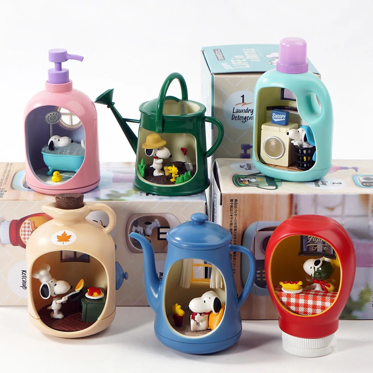 Re-Ment Life in A Bottle Snoopy Mystery Blind Box Geschenke Spielzeugmodell Anime Figuren Sammlerstücke Dekorationen