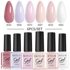 LILYCUTE 6PCS Gel-Nagellack-Set Sommer Neon Nagellack-Gel-Kits für DIY Nagel Semi-Permanenter UV-Lampe Gellack Nagellack-Set