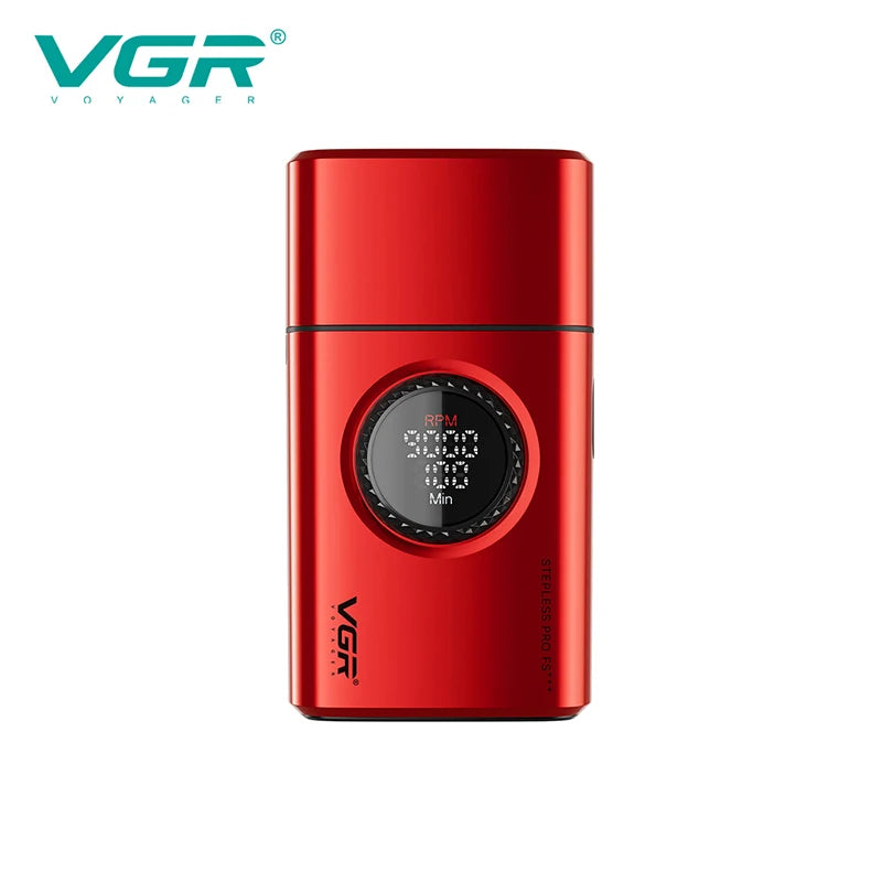 VGR High-End Herrenrasierer, Legierung, drei Schwingklingen, LED-intelligente Digitalanzeige, 9000 U/min Haarschneider V-378
