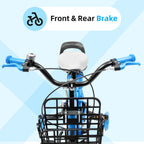12-Zoll-Kinderfahrrad, Blau, Stabiles Radfahren, Zuverlässiges Bremssystem, Weicher Sitz für Kleinkinder von 2-4 Jahren