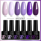 LILYCUTE 6PCS Gel-Nagellack-Set Sommer Neon Nagellack-Gel-Kits für DIY Nagel Semi-Permanenter UV-Lampe Gellack Nagellack-Set