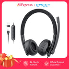 EMEET Kabelgebundenes Headset mit Mikrofon, Callcenter USB-Kopfhörer, ENC-Geräuschunterdrückung, Office-Kabel-Kopfhörer für Telefon/PC-Computer