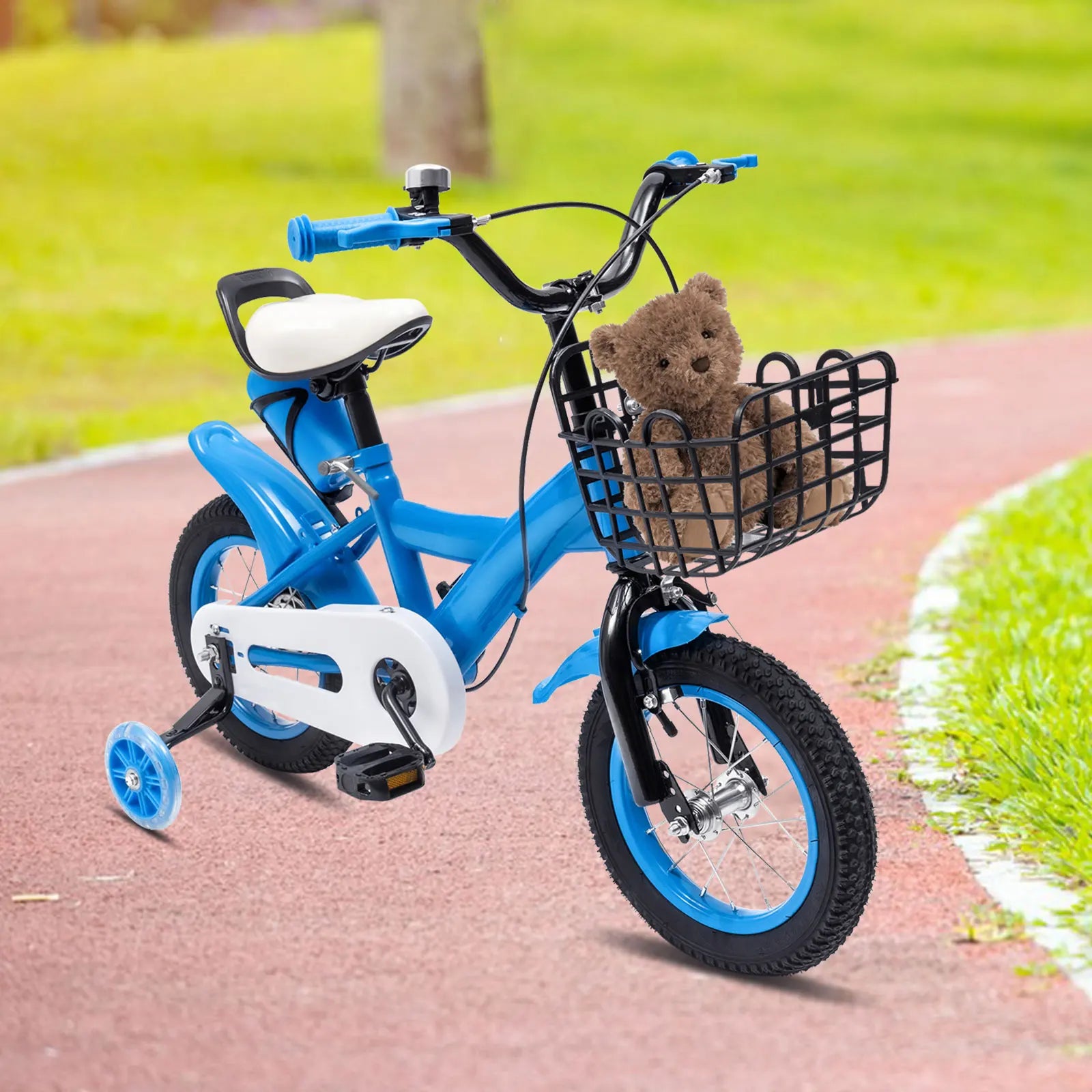 12-Zoll-Kinderfahrrad, Blau, Stabiles Radfahren, Zuverlässiges Bremssystem, Weicher Sitz für Kleinkinder von 2-4 Jahren Zweitbild