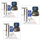Shavcooo Glide Pro 4D Edelstahl Sicherheitsrasierer Umweltfreundlicher Dual-Halb-Rasierer für Herren und Damen Geschenkset mit Reiseetui