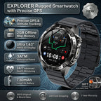 GPS Smart Watch for Men 2G ROM GPS Offline Maps Waterproof Swim Hiking Fitness Tracker Sleep SpO2 Rugged Durable Smartwatch GPS