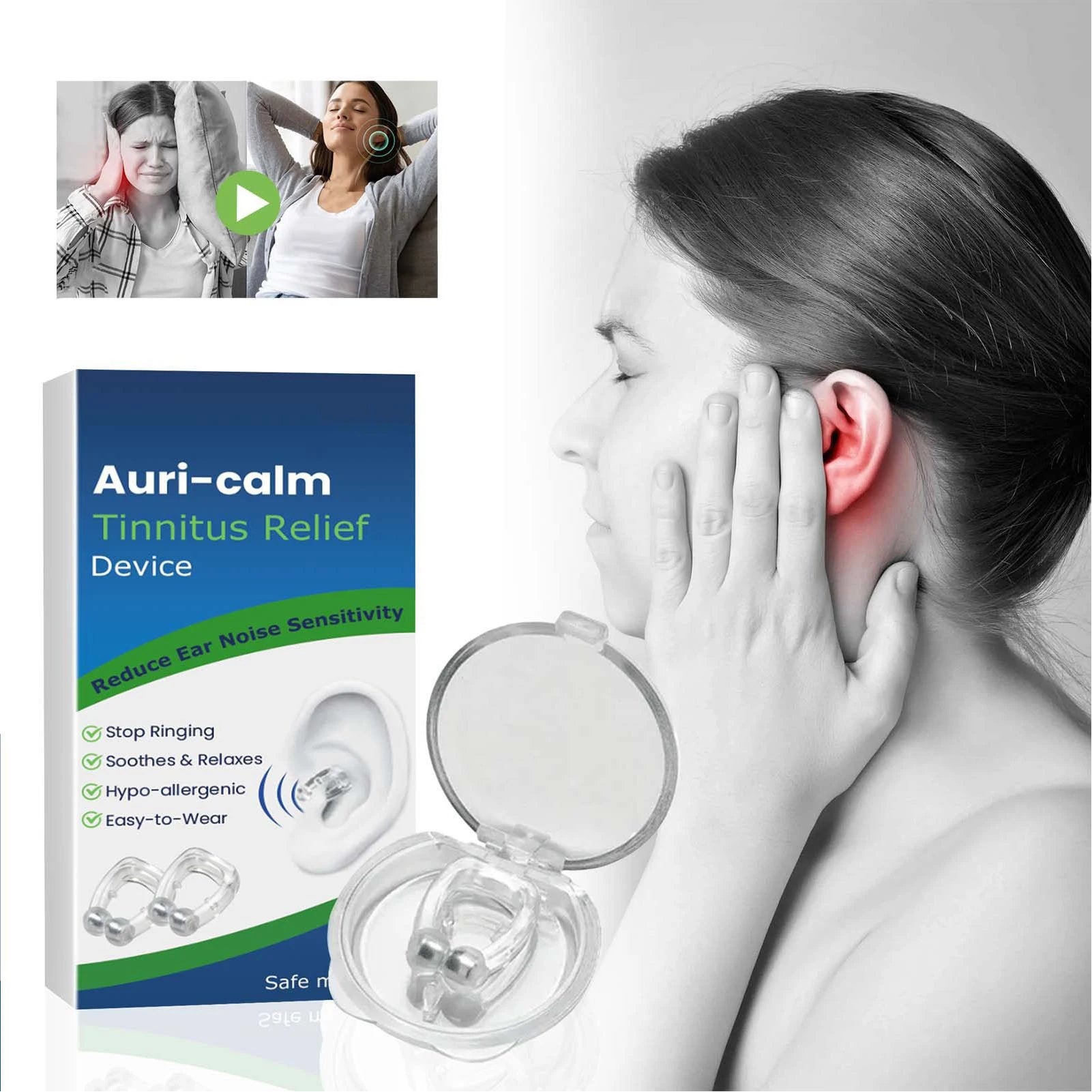 2 Stück Tinnitus-Hilfsgerät Massierendes Ohrdruckreduktionsgerät zur Linderung unangenehmer Ohrgeräusche, Stoppt Ohrensausen Zweitbild