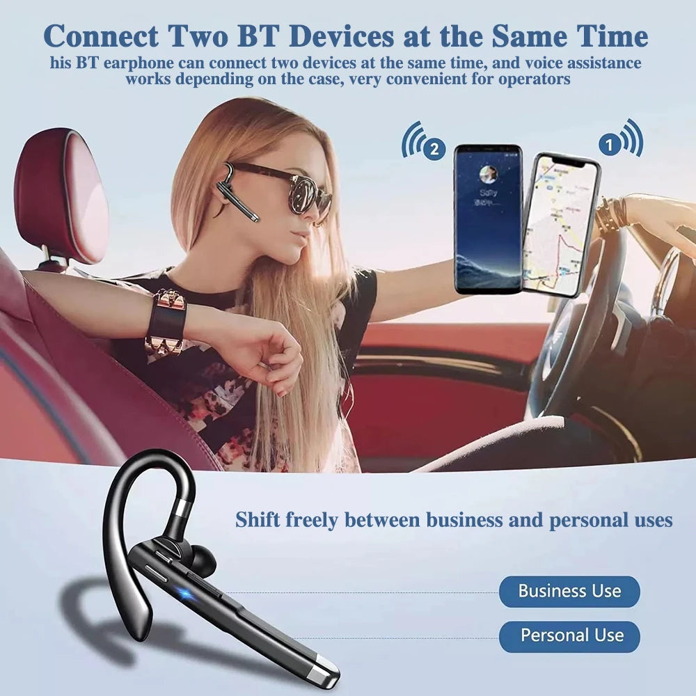 YYK-520 Kabellose Kopfhörer Business Bluetooth 5.3 Ohrhörer Freisprechanruf Mikrofon Geräuschunterdrückung Headset In-Ear-Kopfhörer zum Autofahren