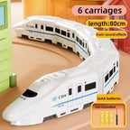 Spielzeug-Elektrozug "Bullet Train" – Batteriebetriebene Aktionslokomotive, Hochgeschwindigkeitsfahrzeug mit Zuggeräusch und Licht, Geschenk für Kinder
