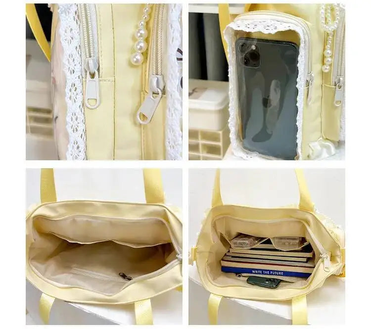 Neue Y2K Süße Japanische Ita Bag Lolita Mädchen Transparente Umhängetasche Große Kapazität Umhängetasche Lässige Tasche DIY Display Handtaschen