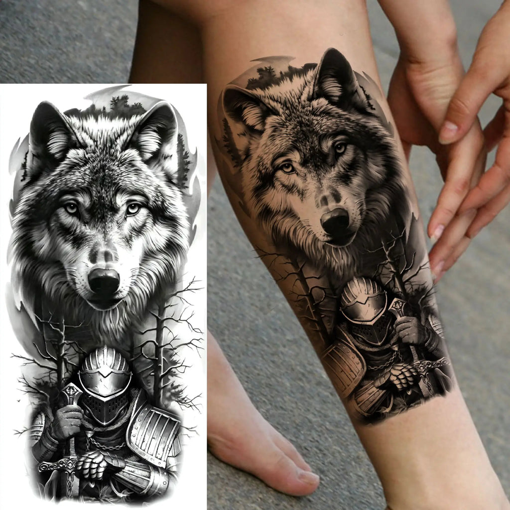 1 Blatt Kobra Schlange Drache Skorpion Temporäre Tattoos für Männer Frauen Wasserdicht Langlebig Löwe Tiger Wolf Fake Tattoo Aufkleber