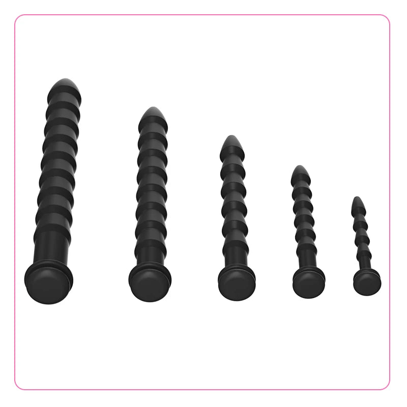 5 Größen gebogene Harnröhren-Sonde Penis-Einführung Stimulation Dilatator Keuschheitskatheter hohler Penis-Plug mit Stopper Sexspielzeug für Männer