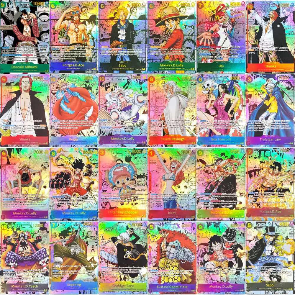28 Stil DIY ONE PIECE CARD Game Luffy Sanji ACE Zoro Shanks Nami Teach Sabo Manga Alt Art SEC Englische Sammlung Anime Karten