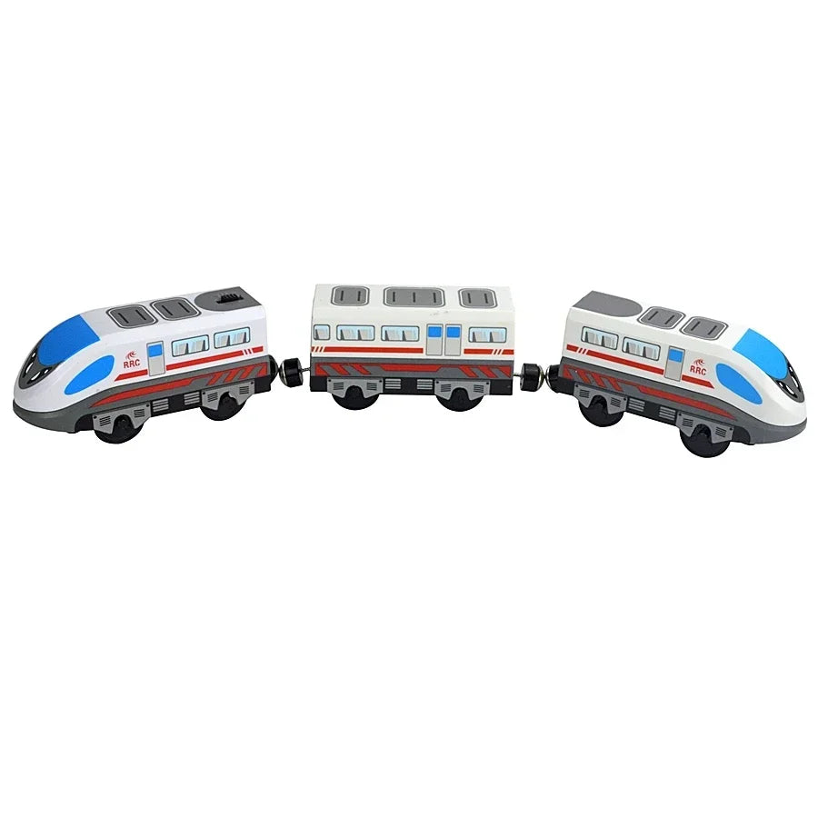 Holz-Lokomotive, magnetische elektrische Eisenbahn-Spielzeuge, passend für Biro-Holz-Druckguss-Schlitz-Eisenbahnstrecke, pädagogisches Spielzeug für Kinder