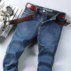 WTHINLEE Business Herren Jeans Casual Straight Stretch Mode Klassische Blaue Arbeits-Denim-Hosen Herren Markenbekleidung Größe 28-40